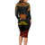 Papua New Guinea Bird-of-Paradise Long Sleeve Bodycon Dress Coat of Arms and Tribal Patterns LT03 - Polynesian Pride