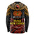 Papua New Guinea Bird-of-Paradise Long Sleeve Shirt Coat of Arms and Tribal Patterns LT03 - Polynesian Pride