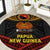 Papua New Guinea Bird-of-Paradise Round Carpet Coat of Arms and Tribal Patterns