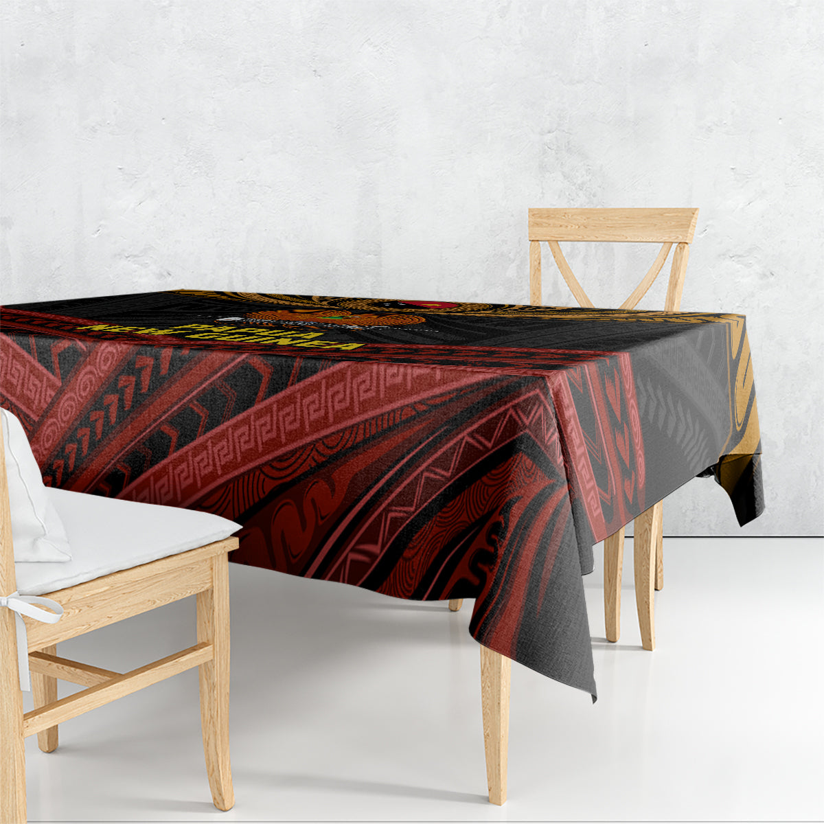 Papua New Guinea Bird-of-Paradise Tablecloth Coat of Arms and Tribal Patterns LT03 - Polynesian Pride