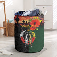 New Zealand and Australia ANZAC Day Laundry Basket Lest We Forget Indigenous and Maori Pattern LT03 Multicolor - Polynesian Pride