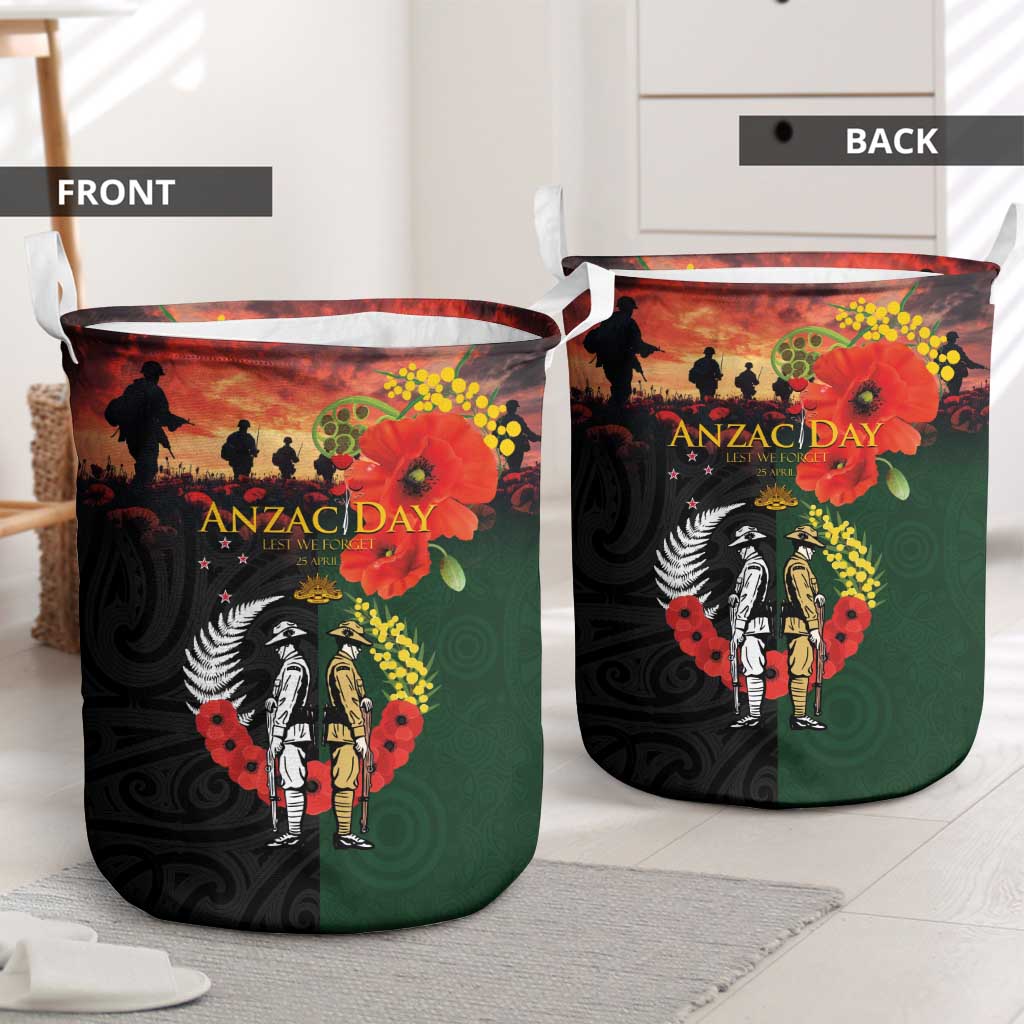 New Zealand and Australia ANZAC Day Laundry Basket Lest We Forget Indigenous and Maori Pattern LT03 - Polynesian Pride