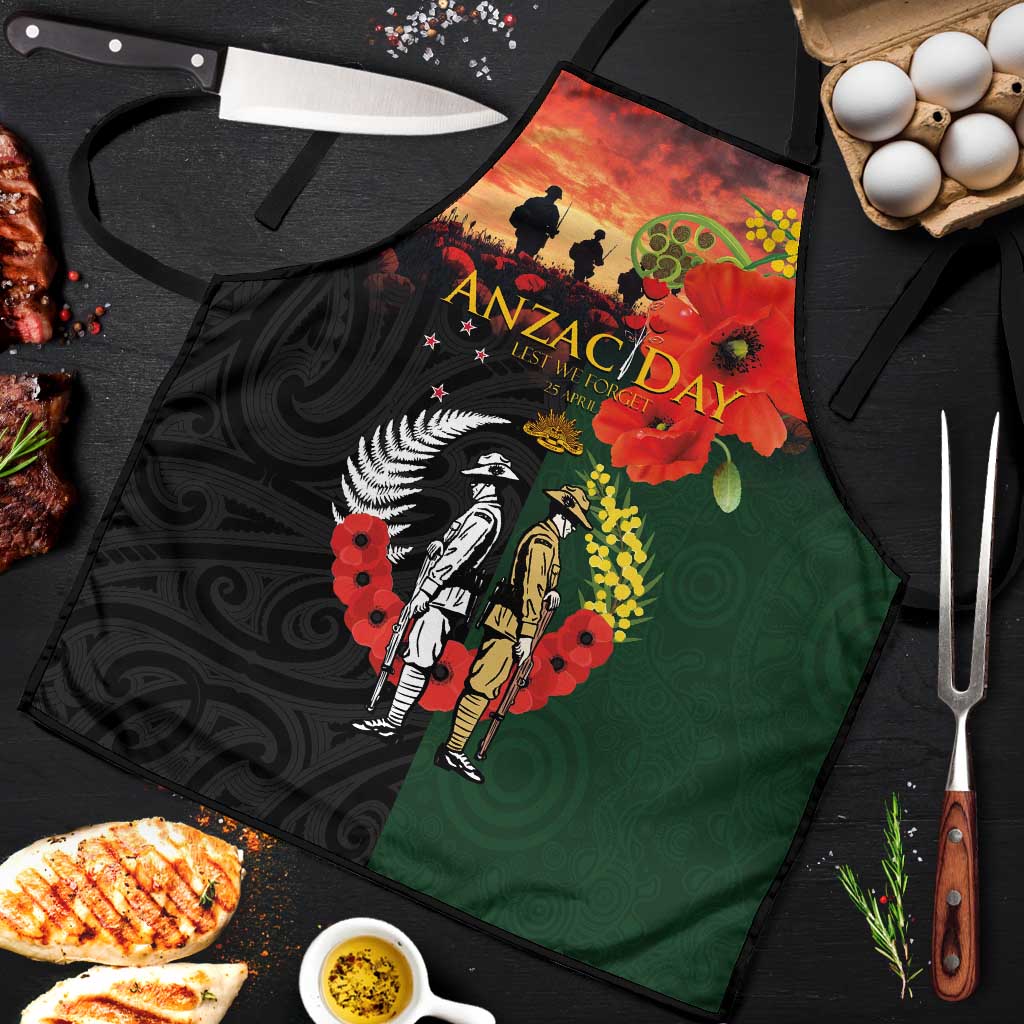New Zealand and Australia ANZAC Day Apron Lest We Forget Indigenous and Maori Pattern LT03 Multicolor - Polynesian Pride