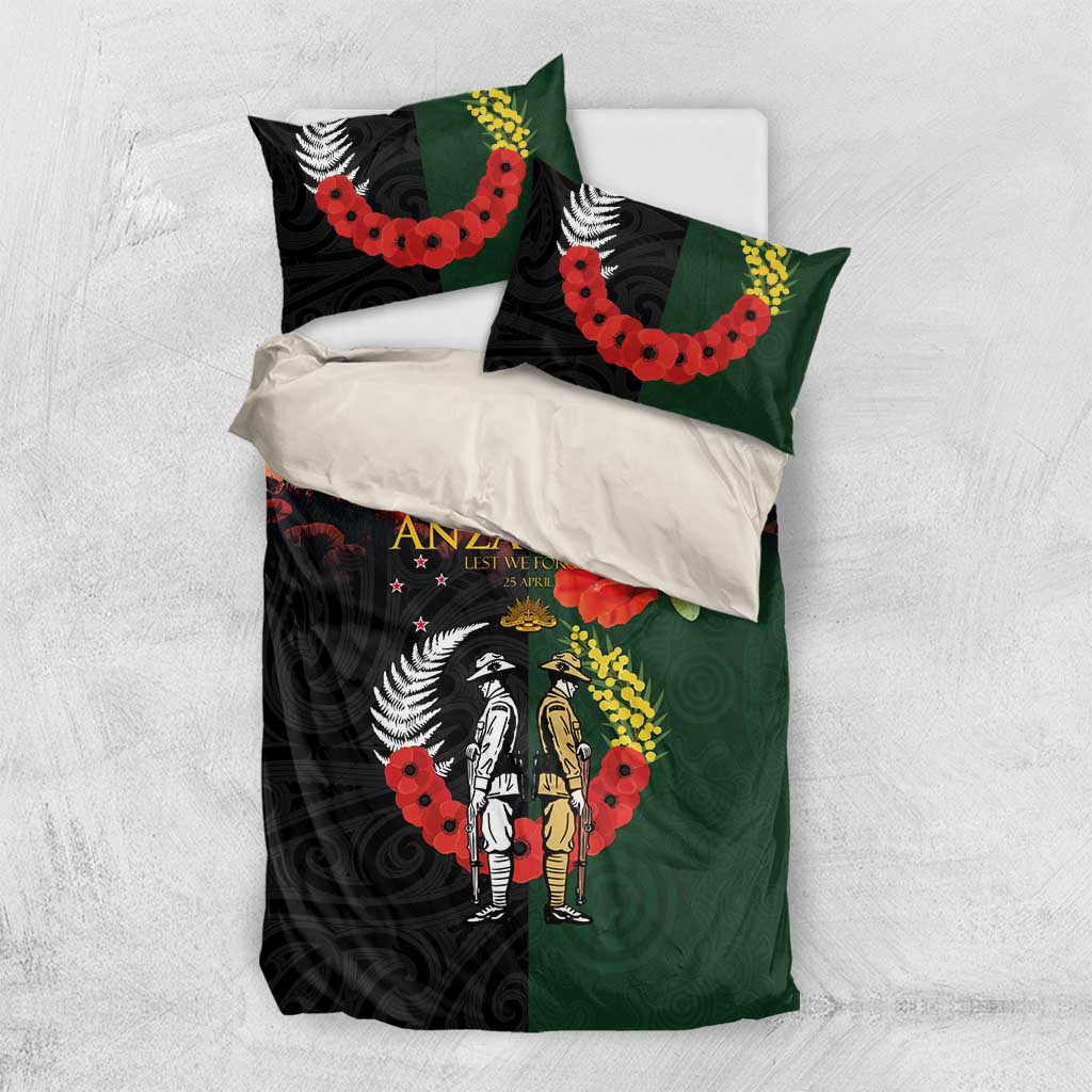 New Zealand and Australia ANZAC Day Bedding Set Lest We Forget Indigenous and Maori Pattern LT03 US Twin 172cm x 218cm Multicolor - Polynesian Pride