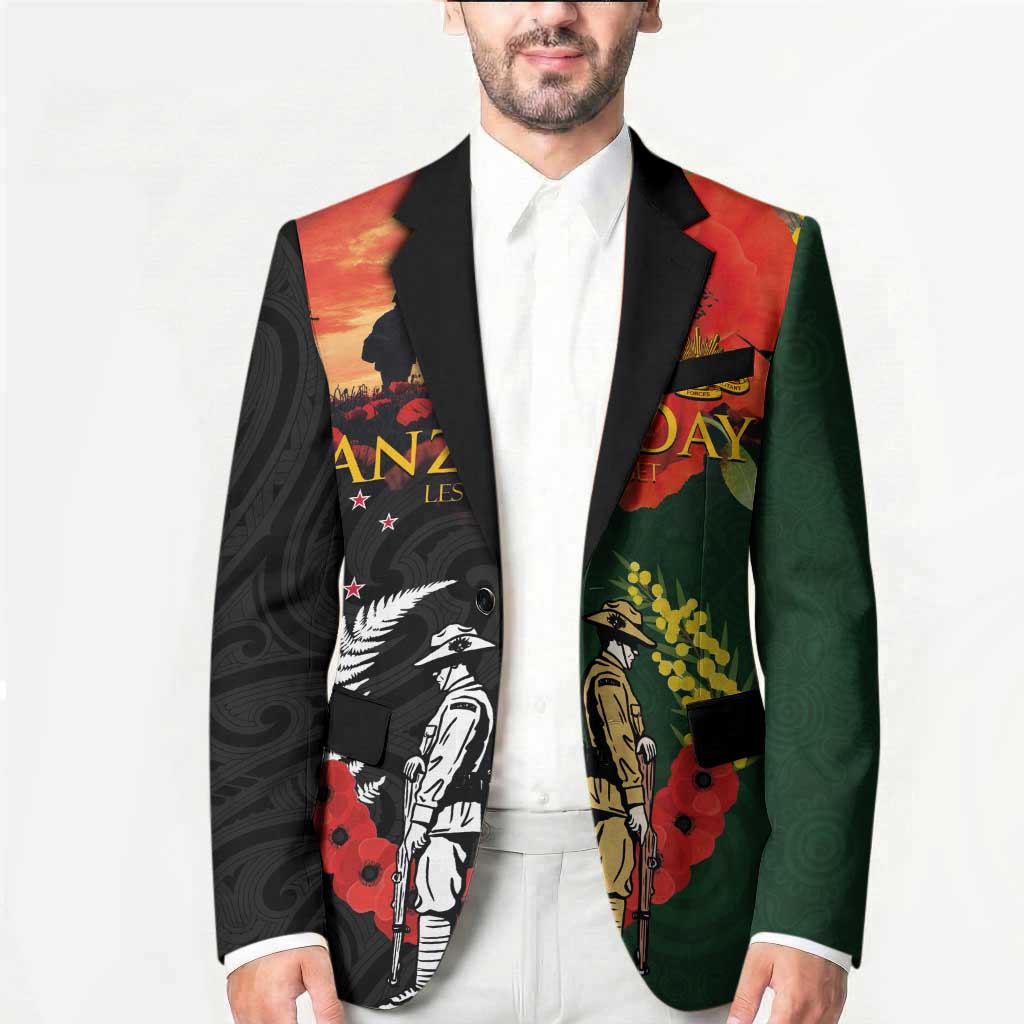 New Zealand and Australia ANZAC Day Blazer Lest We Forget Indigenous and Maori Pattern LT03 - Polynesian Pride