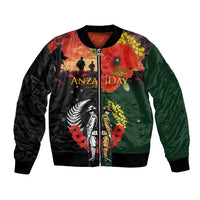 New Zealand and Australia ANZAC Day Bomber Jacket Lest We Forget Indigenous and Maori Pattern