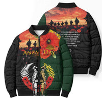 New Zealand and Australia ANZAC Day Bomber Puffer Jacket Lest We Forget Indigenous and Maori Pattern LT03 - Polynesian Pride