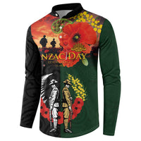New Zealand and Australia ANZAC Day Button Sweatshirt Lest We Forget Indigenous and Maori Pattern LT03 - Polynesian Pride