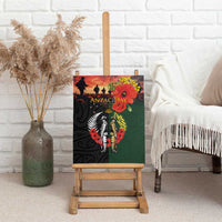 New Zealand and Australia ANZAC Day Canvas Wall Art Lest We Forget Indigenous and Maori Pattern