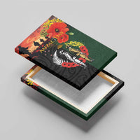 New Zealand and Australia ANZAC Day Canvas Wall Art Lest We Forget Indigenous and Maori Pattern