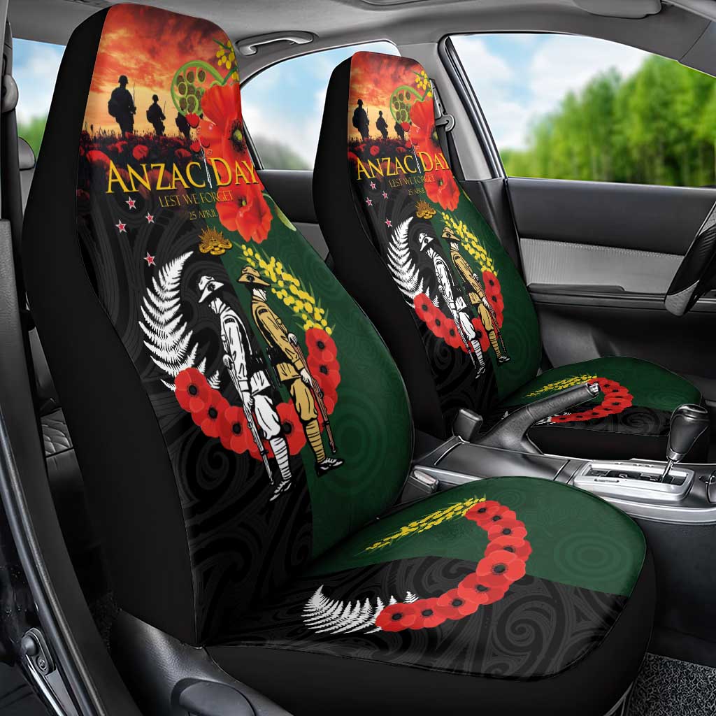 New Zealand and Australia ANZAC Day Car Seat Cover Lest We Forget Indigenous and Maori Pattern LT03 - Polynesian Pride