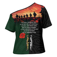 New Zealand and Australia ANZAC Day Cross Shoulder Shirt Lest We Forget Indigenous and Maori Pattern LT03 - Polynesian Pride
