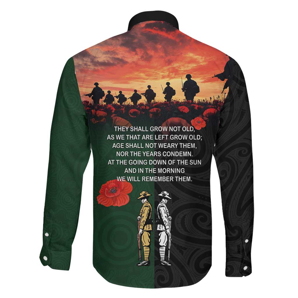 New Zealand and Australia ANZAC Day Family Matching Long Sleeve Bodycon Dress and Hawaiian Shirt Lest We Forget Indigenous and Maori Pattern