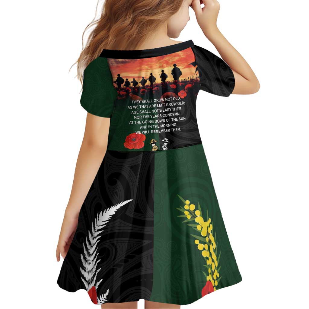 New Zealand and Australia ANZAC Day Family Matching Mermaid Dress and Hawaiian Shirt Lest We Forget Indigenous and Maori Pattern