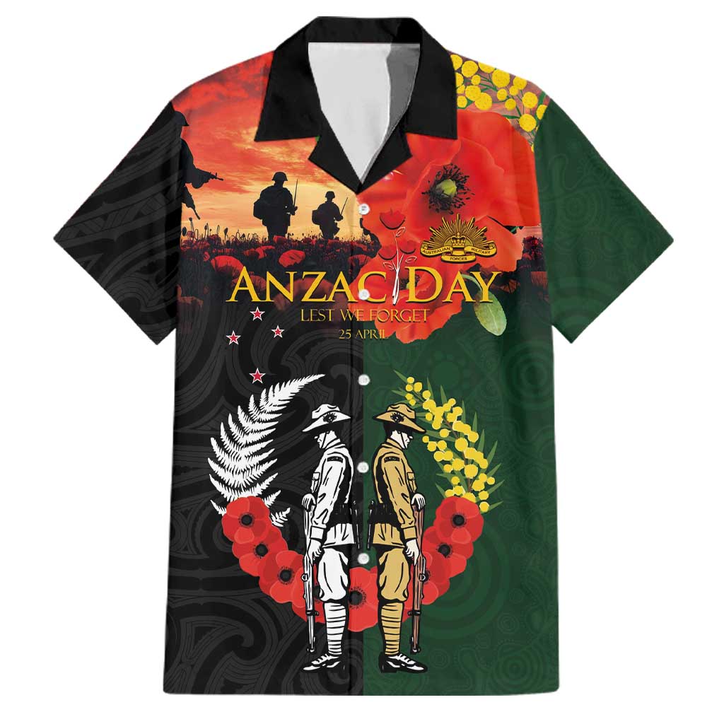New Zealand and Australia ANZAC Day Family Matching Mermaid Dress and Hawaiian Shirt Lest We Forget Indigenous and Maori Pattern