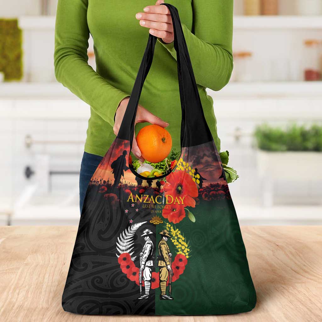New Zealand and Australia ANZAC Day Grocery Bag Lest We Forget Indigenous and Maori Pattern LT03 - Polynesian Pride