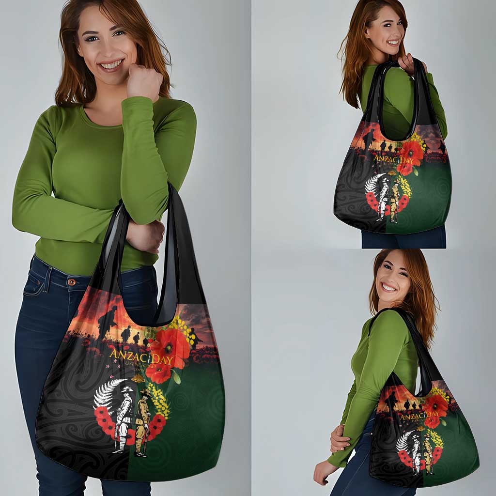 New Zealand and Australia ANZAC Day Grocery Bag Lest We Forget Indigenous and Maori Pattern LT03 - Polynesian Pride