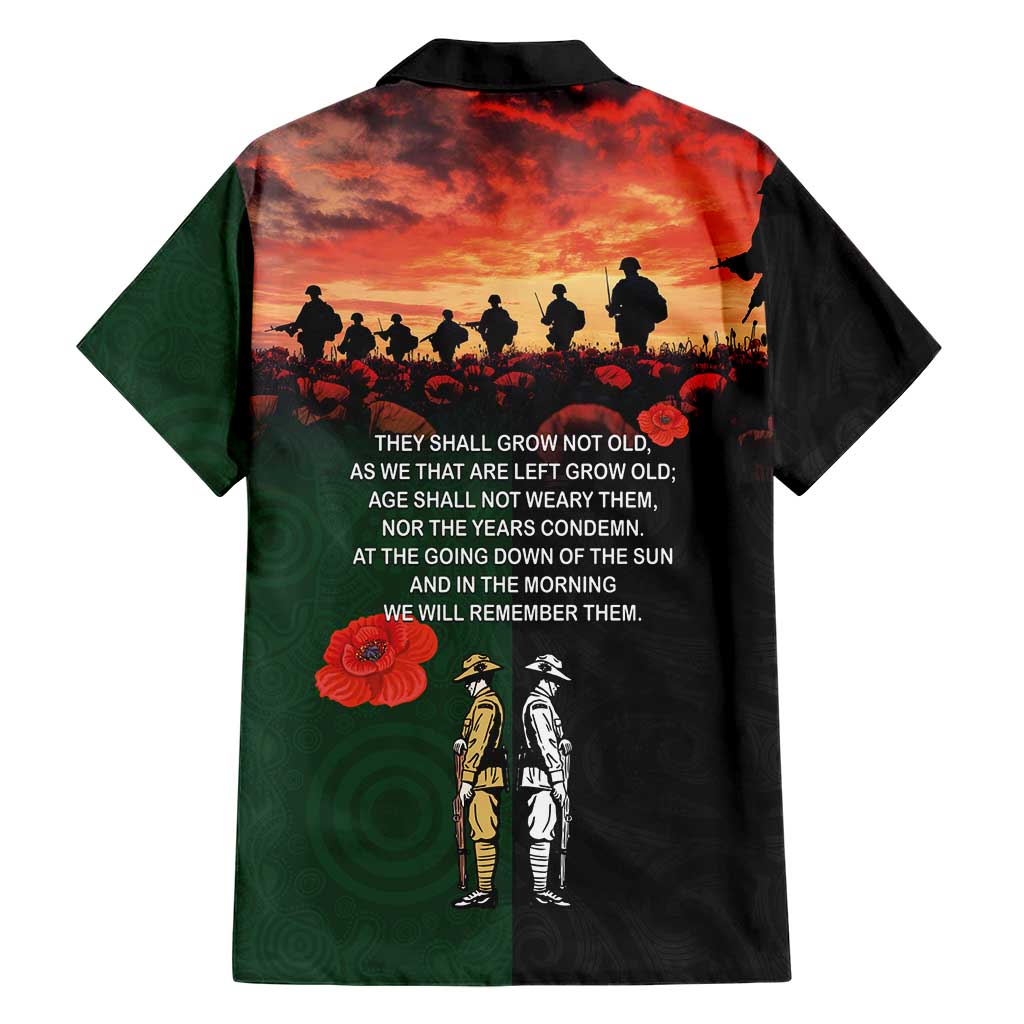 New Zealand and Australia ANZAC Day Hawaiian Shirt Lest We Forget Indigenous and Maori Pattern