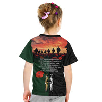 New Zealand and Australia ANZAC Day Kid T Shirt Lest We Forget Indigenous and Maori Pattern LT03 - Polynesian Pride