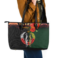 New Zealand and Australia ANZAC Day Leather Tote Bag Lest We Forget Indigenous and Maori Pattern LT03 - Polynesian Pride