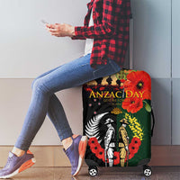 New Zealand and Australia ANZAC Day Luggage Cover Lest We Forget Indigenous and Maori Pattern
