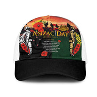 New Zealand and Australia ANZAC Day Mesh Trucker Cap Lest We Forget Indigenous and Maori Pattern LT03 One Size White Multicolor - Polynesian Pride