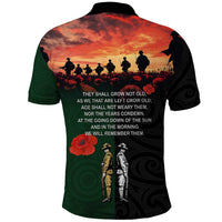 New Zealand and Australia ANZAC Day Polo Shirt Lest We Forget Indigenous and Maori Pattern LT03 - Polynesian Pride