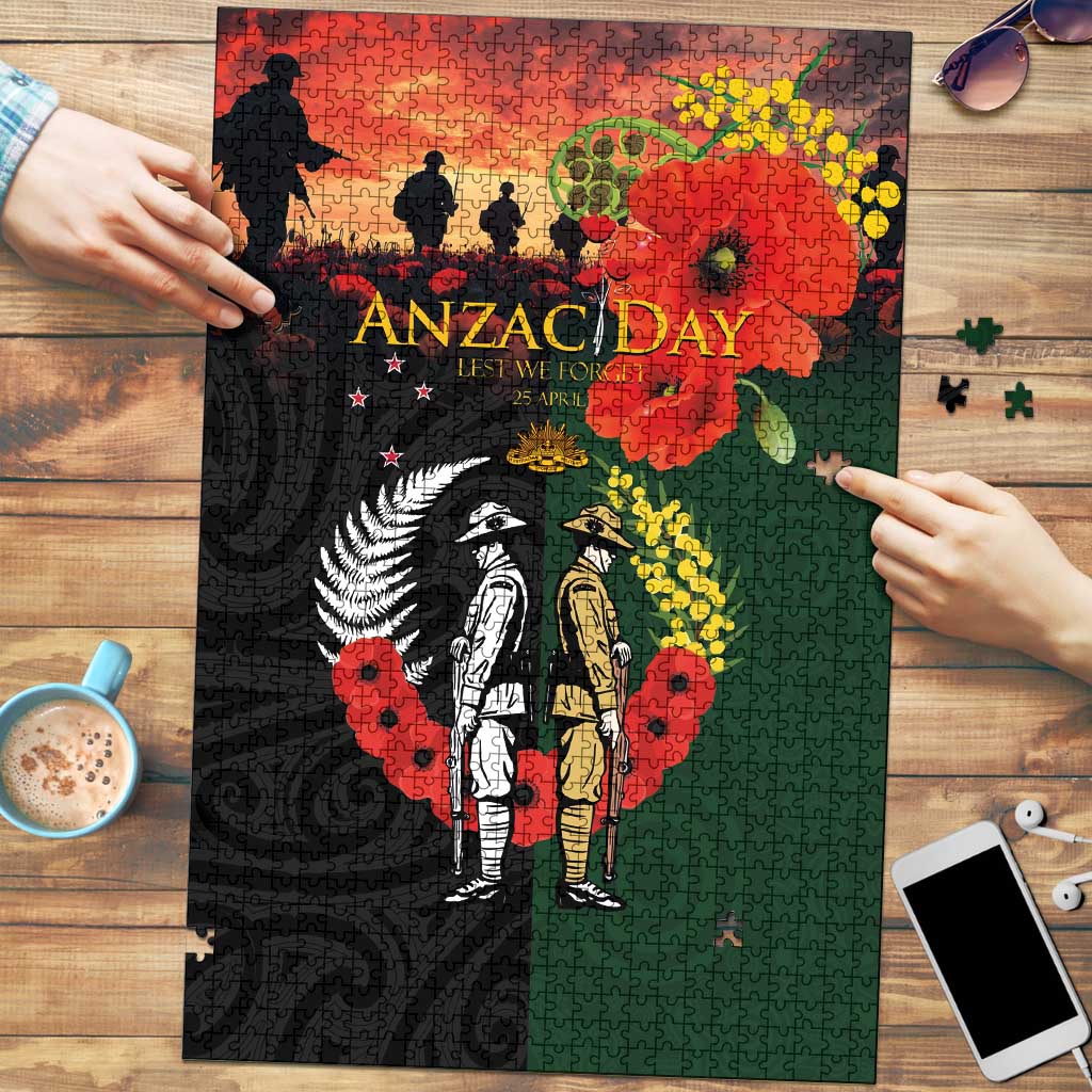 New Zealand and Australia ANZAC Day Puzzle Lest We Forget Indigenous and Maori Pattern