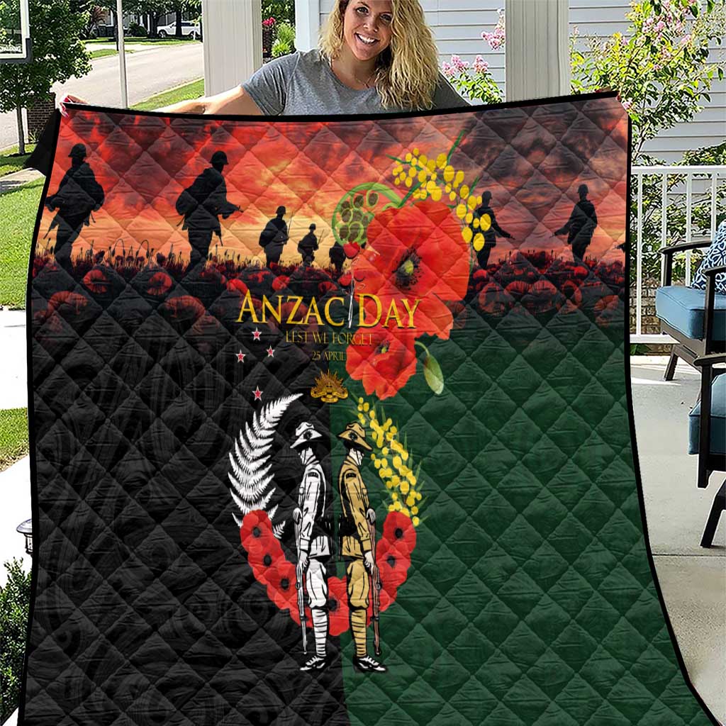 New Zealand and Australia ANZAC Day Quilt Lest We Forget Indigenous and Maori Pattern
