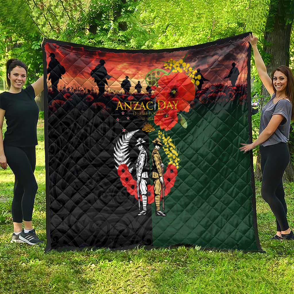 New Zealand and Australia ANZAC Day Quilt Lest We Forget Indigenous and Maori Pattern