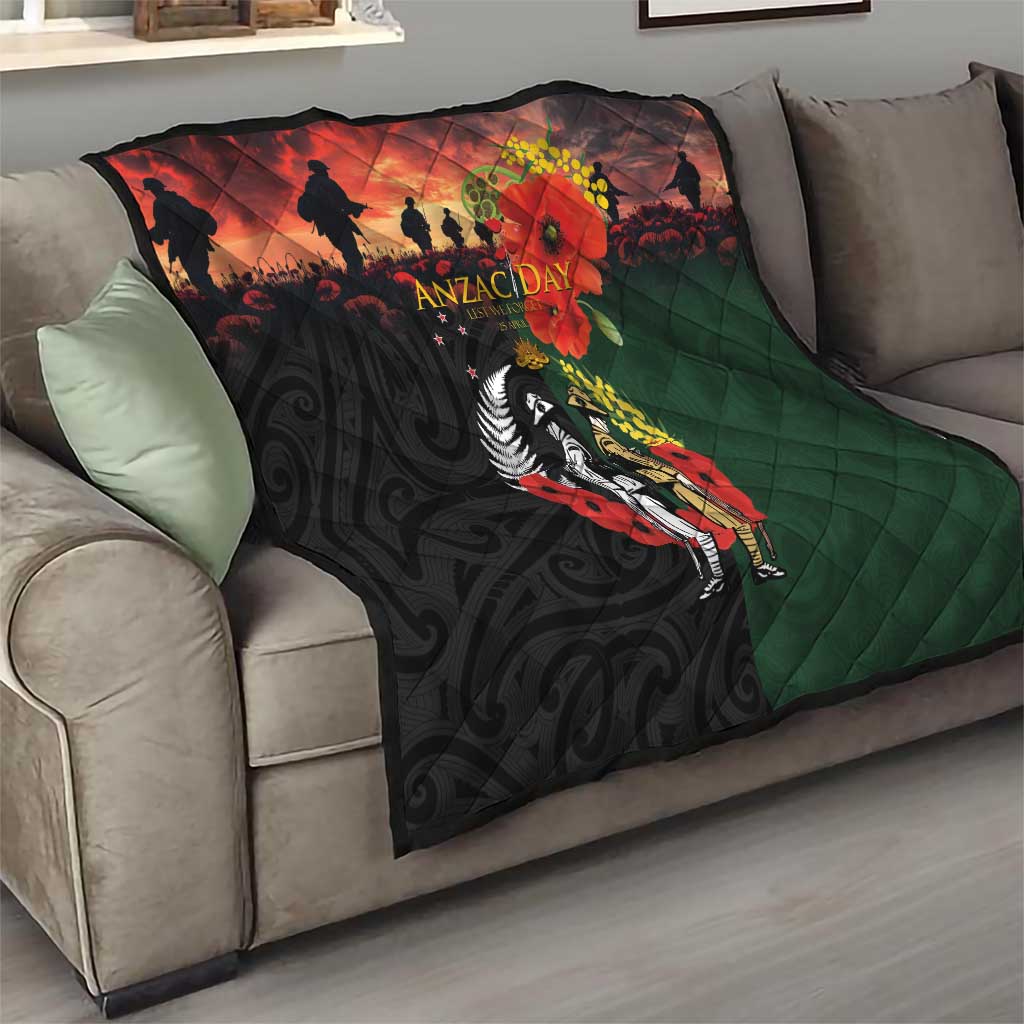New Zealand and Australia ANZAC Day Quilt Lest We Forget Indigenous and Maori Pattern