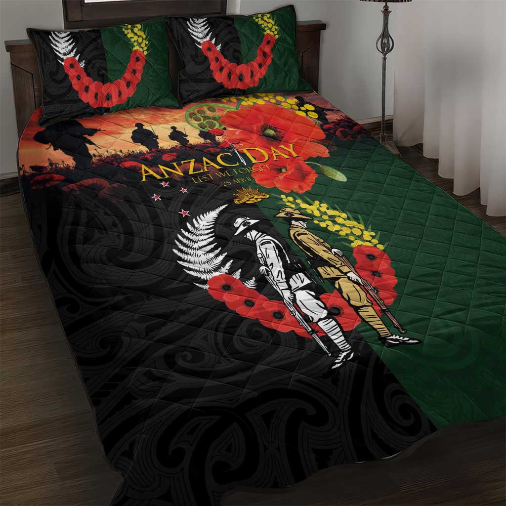 New Zealand and Australia ANZAC Day Quilt Bed Set Lest We Forget Indigenous and Maori Pattern LT03 Multicolor - Polynesian Pride