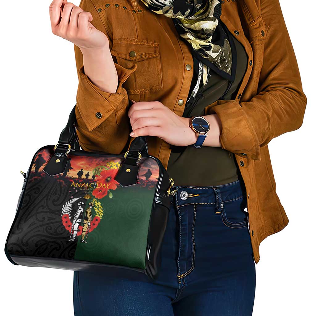 New Zealand and Australia ANZAC Day Shoulder Handbag Lest We Forget Indigenous and Maori Pattern LT03 - Polynesian Pride