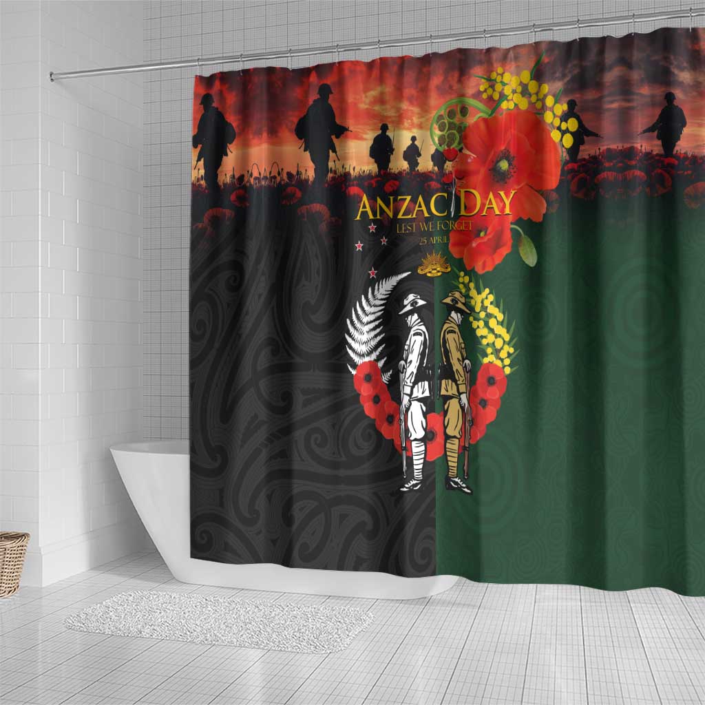 New Zealand and Australia ANZAC Day Shower Curtain Lest We Forget Indigenous and Maori Pattern LT03 - Polynesian Pride
