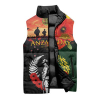 New Zealand and Australia ANZAC Day Sleeveless Puffer Jacket Lest We Forget Indigenous and Maori Pattern LT03 - Polynesian Pride