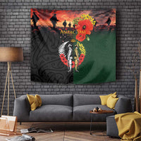 New Zealand and Australia ANZAC Day Tapestry Lest We Forget Indigenous and Maori Pattern LT03 Multicolor - Polynesian Pride