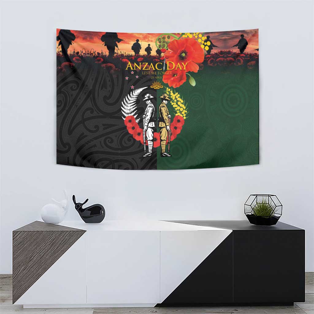 New Zealand and Australia ANZAC Day Tapestry Lest We Forget Indigenous and Maori Pattern LT03 - Polynesian Pride