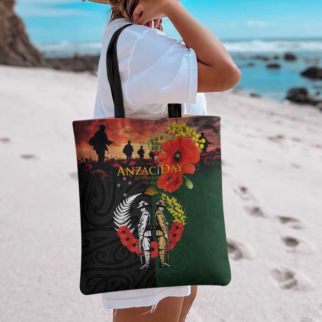 New Zealand and Australia ANZAC Day Tote Bag Lest We Forget Indigenous and Maori Pattern LT03 - Polynesian Pride
