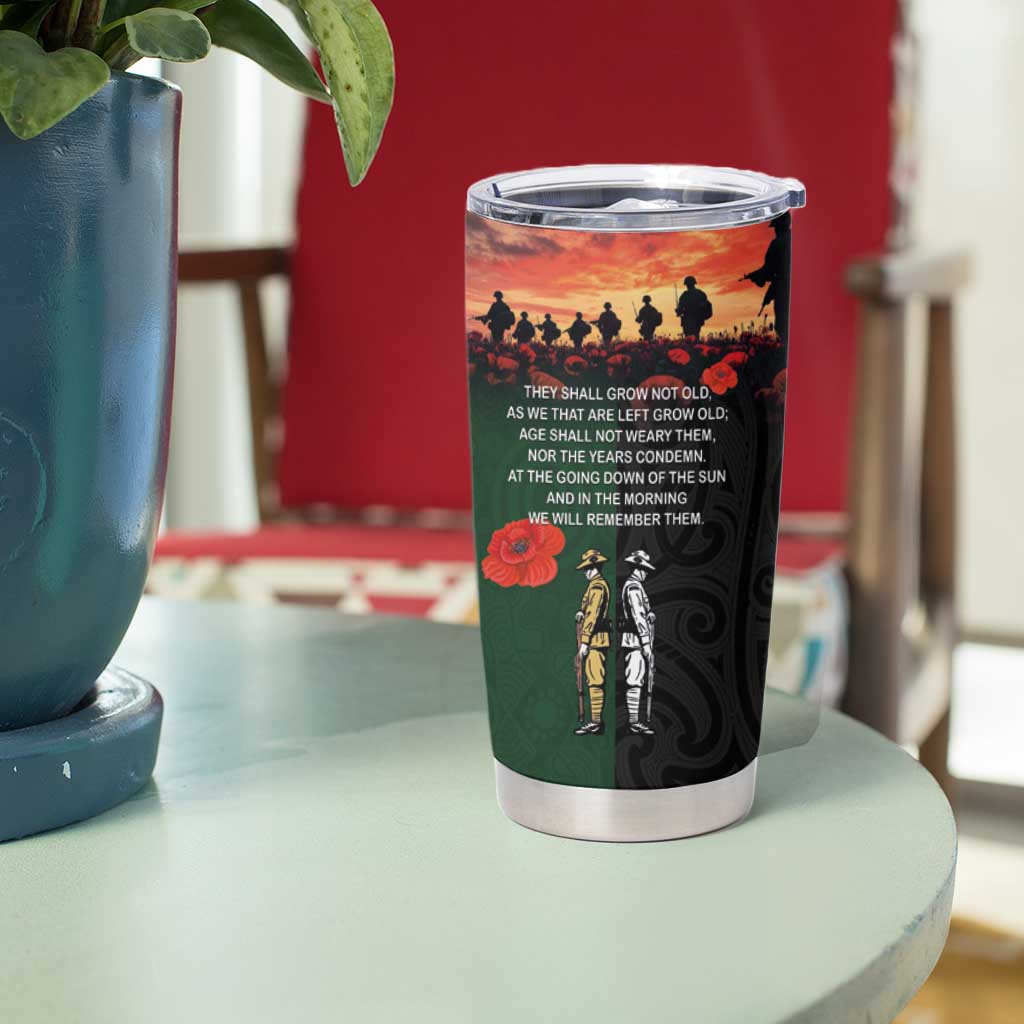New Zealand and Australia ANZAC Day Tumbler Cup Lest We Forget Indigenous and Maori Pattern LT03 - Polynesian Pride