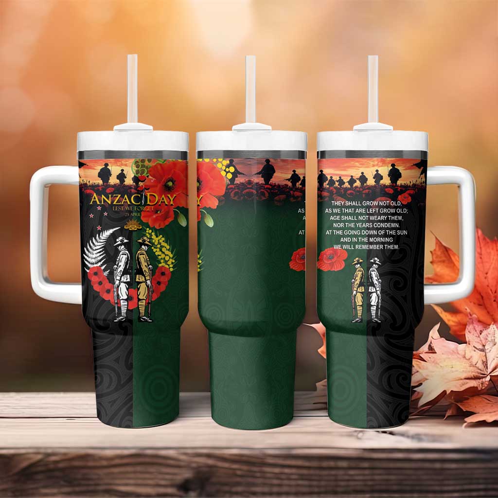 New Zealand and Australia ANZAC Day Tumbler With Handle Lest We Forget Indigenous and Maori Pattern LT03 - Polynesian Pride