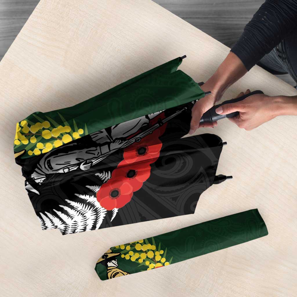 New Zealand and Australia ANZAC Day Umbrella Lest We Forget Indigenous and Maori Pattern LT03 - Polynesian Pride