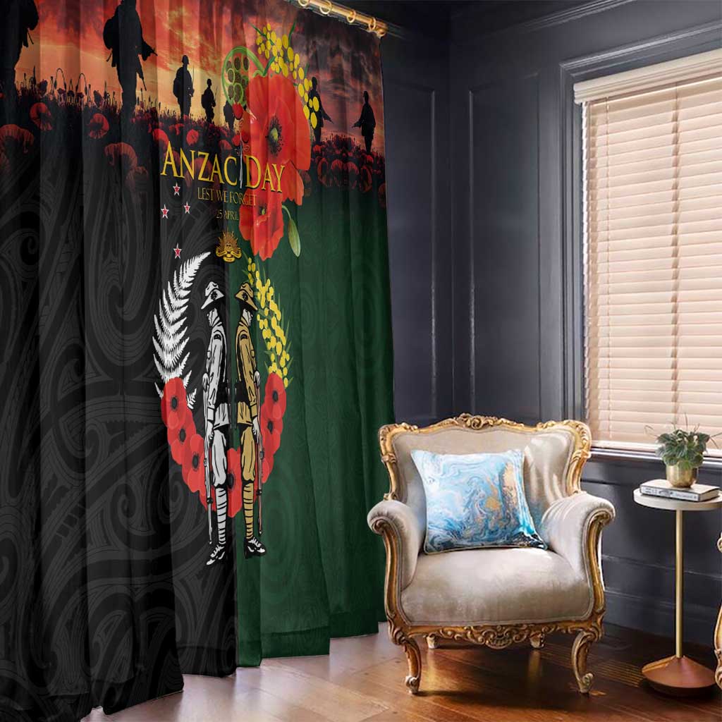 New Zealand and Australia ANZAC Day Window Curtain Lest We Forget Indigenous and Maori Pattern LT03 - Polynesian Pride