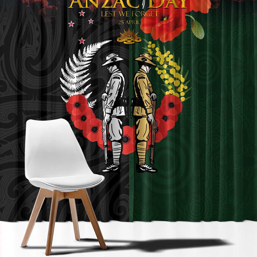 New Zealand and Australia ANZAC Day Window Curtain Lest We Forget Indigenous and Maori Pattern LT03 - Polynesian Pride