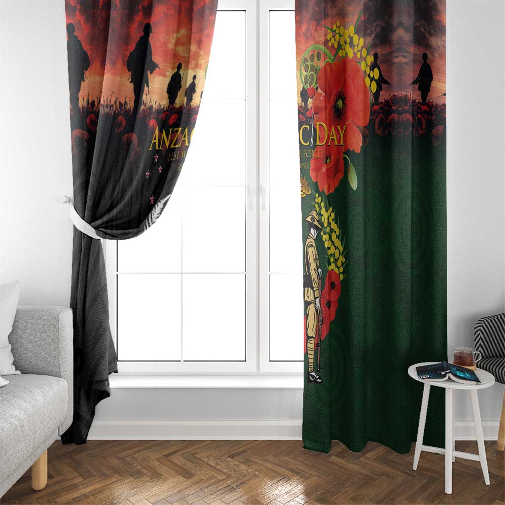 New Zealand and Australia ANZAC Day Window Curtain Lest We Forget Indigenous and Maori Pattern LT03 - Polynesian Pride