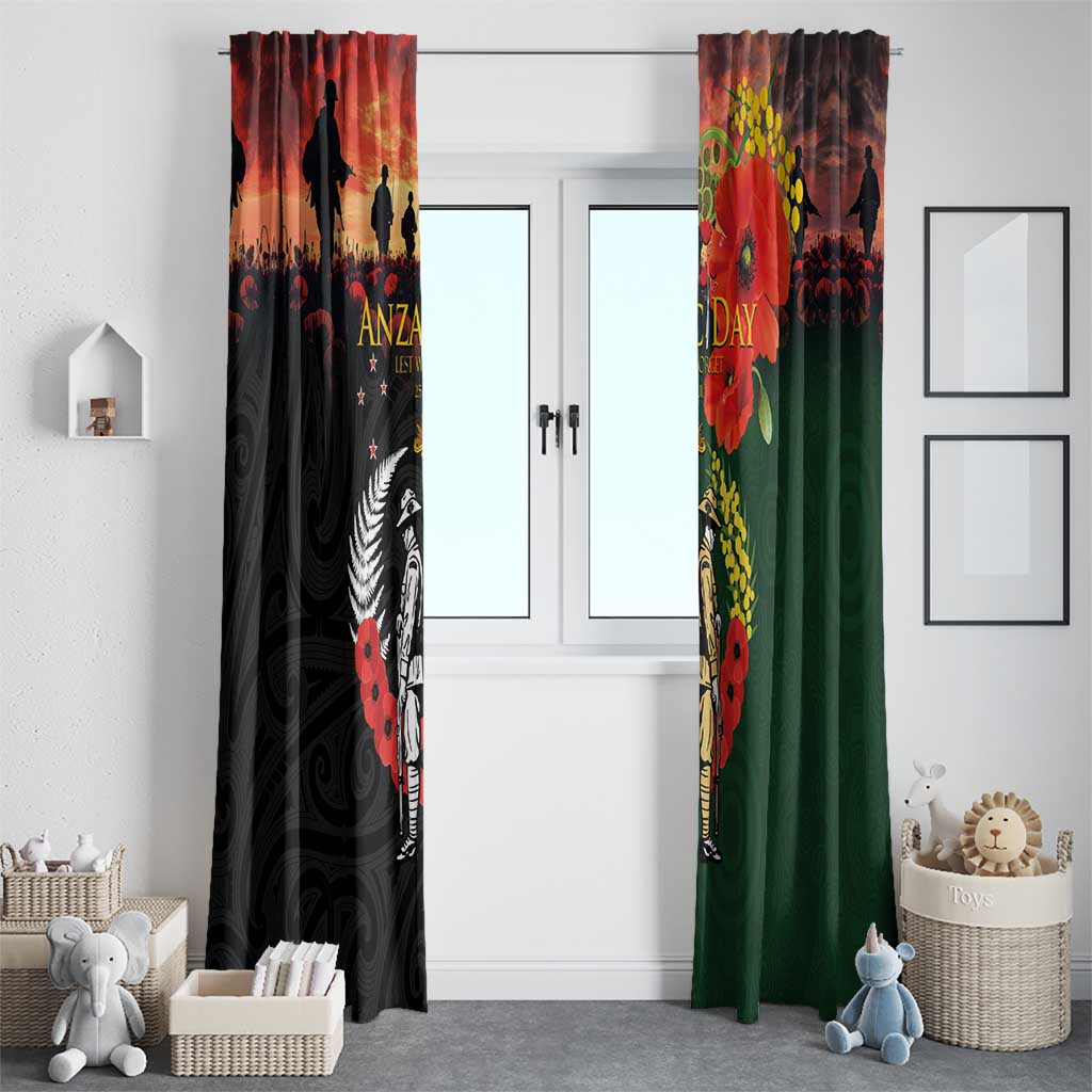 New Zealand and Australia ANZAC Day Window Curtain Lest We Forget Indigenous and Maori Pattern LT03 - Polynesian Pride