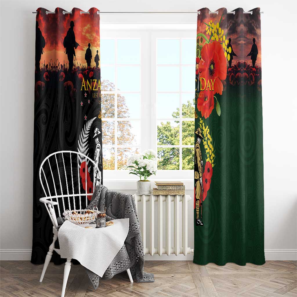 New Zealand and Australia ANZAC Day Window Curtain Lest We Forget Indigenous and Maori Pattern LT03 - Polynesian Pride