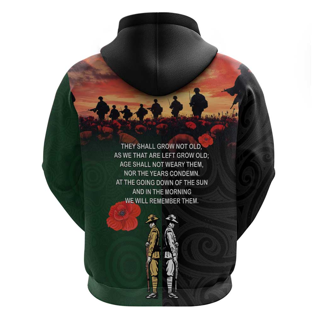 New Zealand and Australia ANZAC Day Zip Hoodie Lest We Forget Indigenous and Maori Pattern LT03 - Polynesian Pride