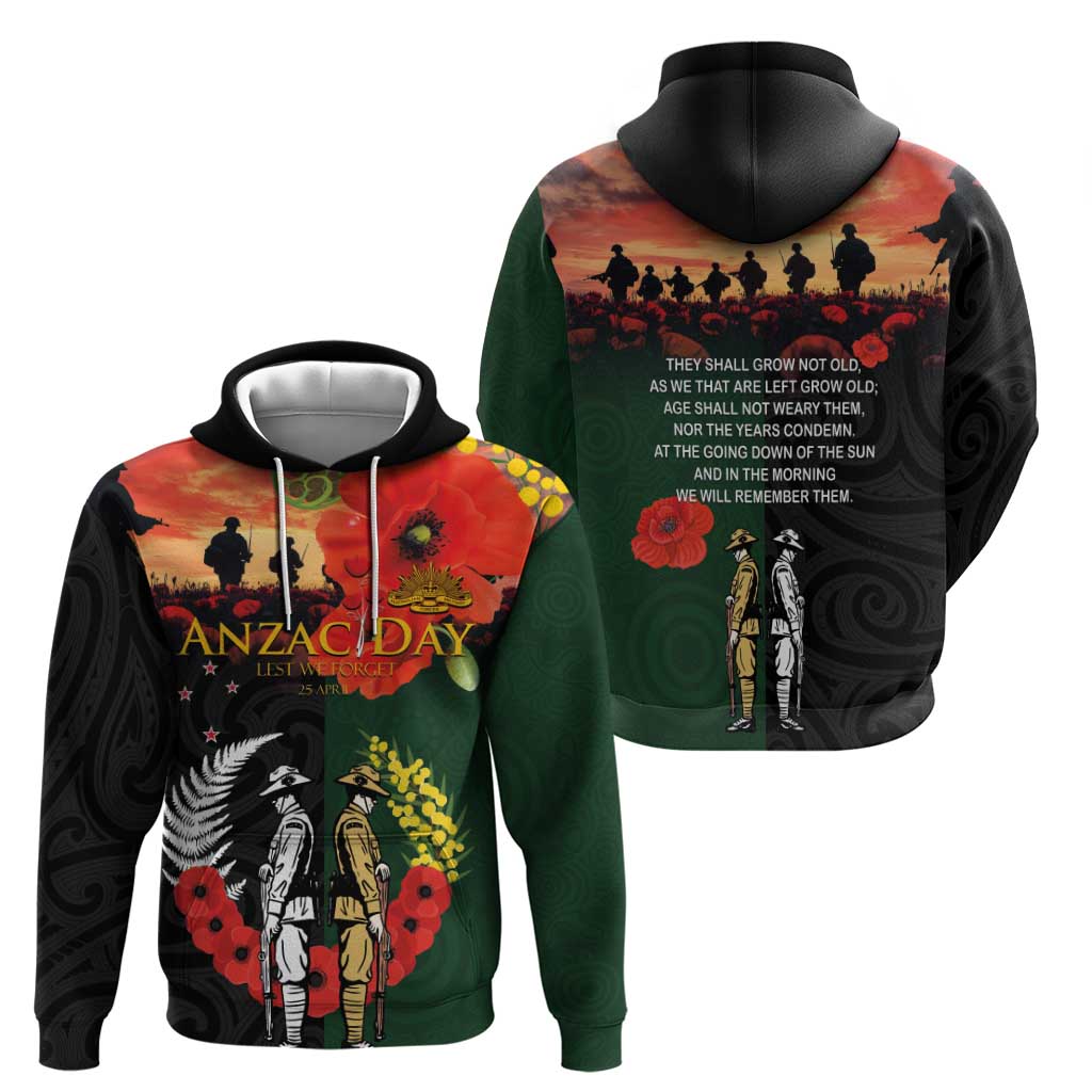New Zealand and Australia ANZAC Day Zip Hoodie Lest We Forget Indigenous and Maori Pattern LT03 - Polynesian Pride
