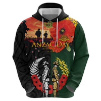 New Zealand and Australia ANZAC Day Zip Hoodie Lest We Forget Indigenous and Maori Pattern LT03 - Polynesian Pride