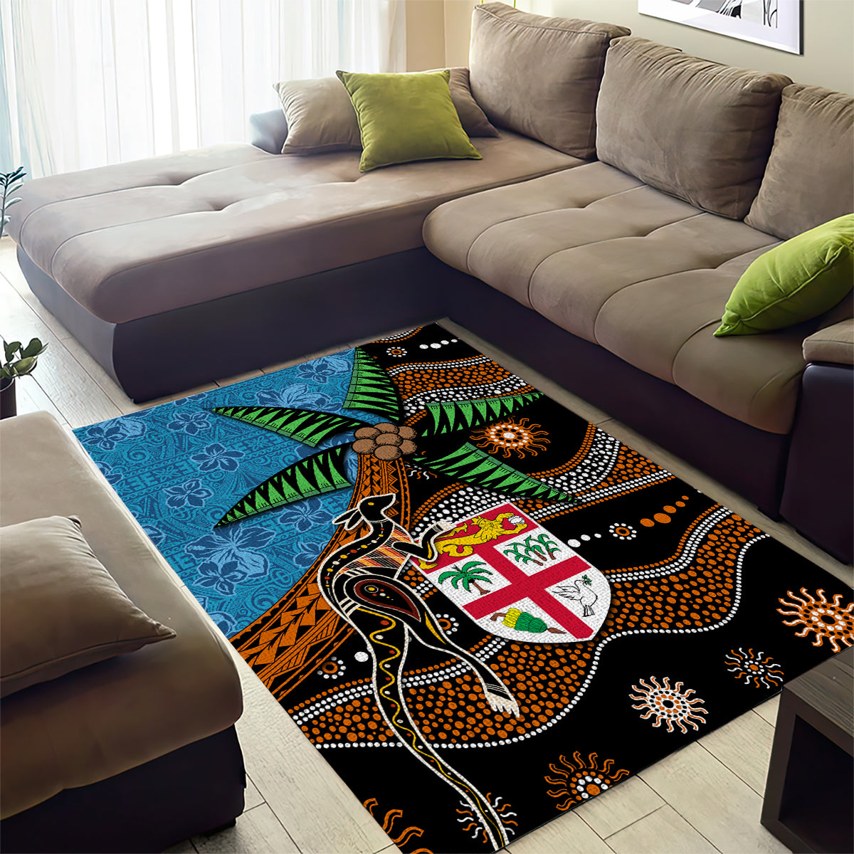 Fiji and Australia Area Rug Fijian and Aboriginal mix Culture